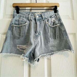 Francesca's Collections Light Blue Jean Shorts